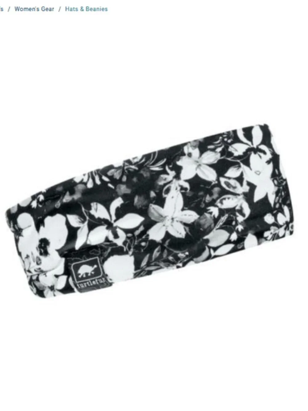 Turtle Fur Women's Fluffy Lined Headband Black Floral NWT Quick Dry Stretch